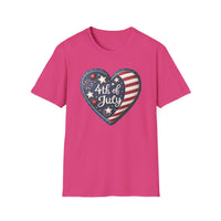 Heart 4th of July - Unisex Softstyle T-Shirt