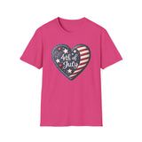 Heart 4th of July - Unisex Softstyle T-Shirt
