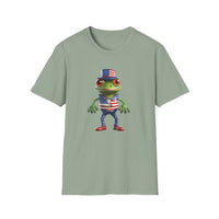 USA Frog 4th of July Shield - Unisex Softstyle T-Shirt