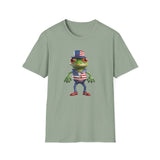 USA Frog 4th of July Shield - Unisex Softstyle T-Shirt