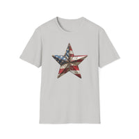 USA Flag Star 4th of July - Unisex Softstyle T-Shirt