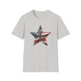 USA Flag Star 4th of July - Unisex Softstyle T-Shirt