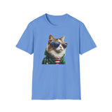 USA Cat 4th of July - Unisex Softstyle T-Shirt