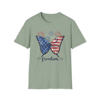 Butterfly Freedom 4th of July - Unisex Softstyle T-Shirt