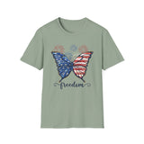 Butterfly Freedom 4th of July - Unisex Softstyle T-Shirt