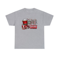 I Run On Coffee And Christmas Cheer Funny Shirt - Christmas Funny Holiday Graphic T Shirt Short Sleeve Unisex Jersey Tee