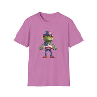 USA Frog 4th of July Shield - Unisex Softstyle T-Shirt