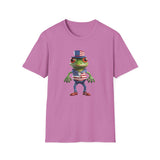 USA Frog 4th of July Shield - Unisex Softstyle T-Shirt