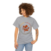 Fall Shirt - Bonfires Leaves Pumpkin Harvest Family - Unisex Heavy Cotton Tee