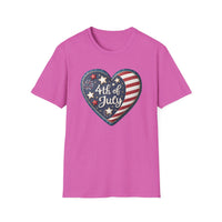 Heart 4th of July - Unisex Softstyle T-Shirt
