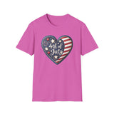 Heart 4th of July - Unisex Softstyle T-Shirt