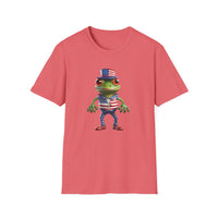 USA Frog 4th of July Shield - Unisex Softstyle T-Shirt