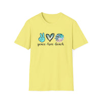 Peace Love Beach - Unisex Softstyle T-Shirt
