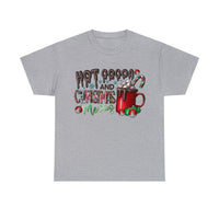 Hot Cocoa and Christmas Movies Funny Shirt - Christmas Funny Holiday Graphic T Shirt Short Sleeve Unisex Jersey Tee