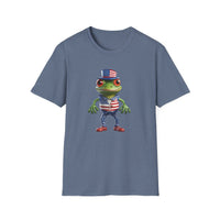 USA Frog 4th of July Shield - Unisex Softstyle T-Shirt