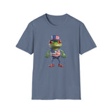 USA Frog 4th of July Shield - Unisex Softstyle T-Shirt