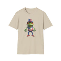 USA Frog 4th of July Shield - Unisex Softstyle T-Shirt