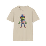 USA Frog 4th of July Shield - Unisex Softstyle T-Shirt
