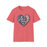 Heart 4th of July - Unisex Softstyle T-Shirt