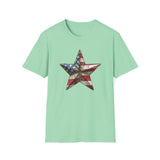 USA Flag Star 4th of July - Unisex Softstyle T-Shirt