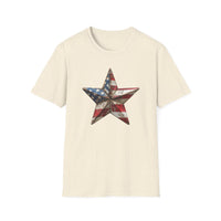 USA Flag Star 4th of July - Unisex Softstyle T-Shirt