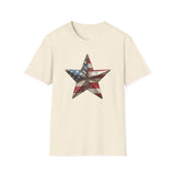 USA Flag Star 4th of July - Unisex Softstyle T-Shirt