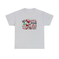 Ho Ho Ho Pour The Merlot Funny Shirt - Christmas Funny Holiday Graphic T Shirt Short Sleeve Unisex Jersey Tee