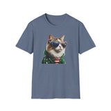 USA Cat 4th of July - Unisex Softstyle T-Shirt