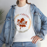 Fall Shirt - Bonfires Leaves Pumpkin Harvest Family - Unisex Heavy Cotton Tee