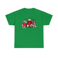 Christmas Coffee Gnome Funny Shirt - Christmas Funny Holiday Graphic T Shirt Short Sleeve Unisex Jersey Tee