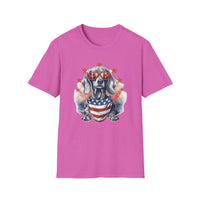 Patriotic Dachshund 4th of July - Unisex Softstyle T-Shirt