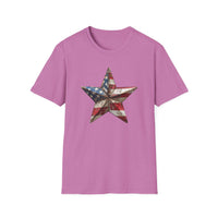 USA Flag Star 4th of July - Unisex Softstyle T-Shirt