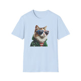 USA Cat 4th of July - Unisex Softstyle T-Shirt