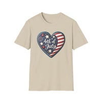 Heart 4th of July - Unisex Softstyle T-Shirt