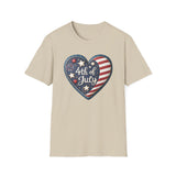 Heart 4th of July - Unisex Softstyle T-Shirt