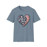 Heart 4th of July - Unisex Softstyle T-Shirt