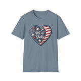 Heart 4th of July - Unisex Softstyle T-Shirt