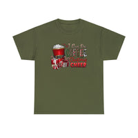 I Run On Coffee And Christmas Cheer Funny Shirt - Christmas Funny Holiday Graphic T Shirt Short Sleeve Unisex Jersey Tee