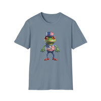 USA Frog 4th of July Shield - Unisex Softstyle T-Shirt