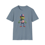 USA Frog 4th of July Shield - Unisex Softstyle T-Shirt