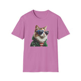 USA Cat 4th of July - Unisex Softstyle T-Shirt