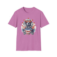 Patriotic Dachshund 4th of July - Unisex Softstyle T-Shirt
