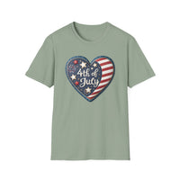 Heart 4th of July - Unisex Softstyle T-Shirt