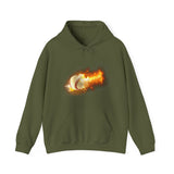 Flaming Baseball Hoodie - Baseball Hoodie, Baseball Gift, Baseball Lover, Game Day, Baseballer, Baseball Life - Unisex Heavy Blend