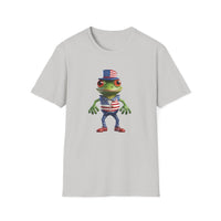 USA Frog 4th of July Shield - Unisex Softstyle T-Shirt