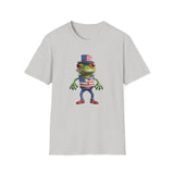 USA Frog 4th of July Shield - Unisex Softstyle T-Shirt