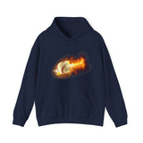 Flaming Baseball Hoodie - Baseball Hoodie, Baseball Gift, Baseball Lover, Game Day, Baseballer, Baseball Life - Unisex Heavy Blend