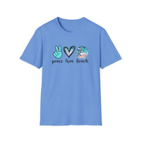 Peace Love Beach - Unisex Softstyle T-Shirt