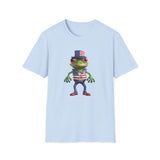 USA Frog 4th of July Shield - Unisex Softstyle T-Shirt