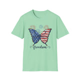Butterfly Freedom 4th of July - Unisex Softstyle T-Shirt